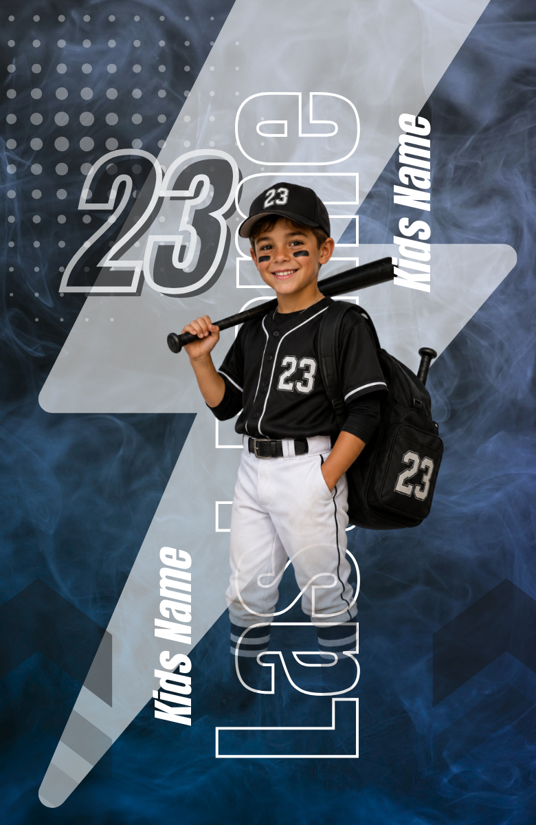 Custom Last Name Sports Tag | Personalized Photo Bag Tag with Jersey Number