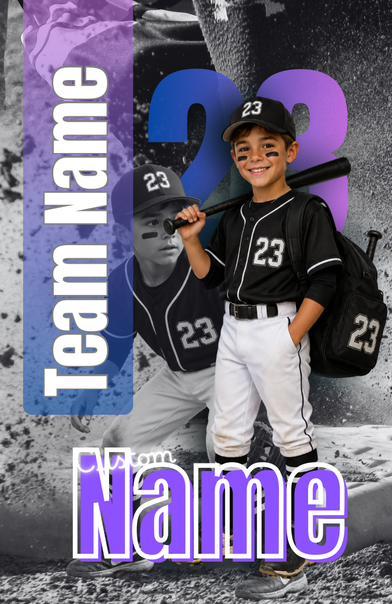 Custom Sports Photo Luggage Tag | Personalized Team Name & Number Bag Tag
