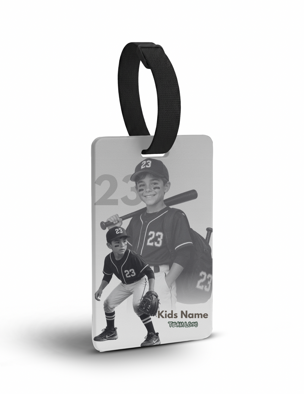 Personalized Kids Sports Bag Tag | Custom Photo & Team Logo Luggage Tag Description