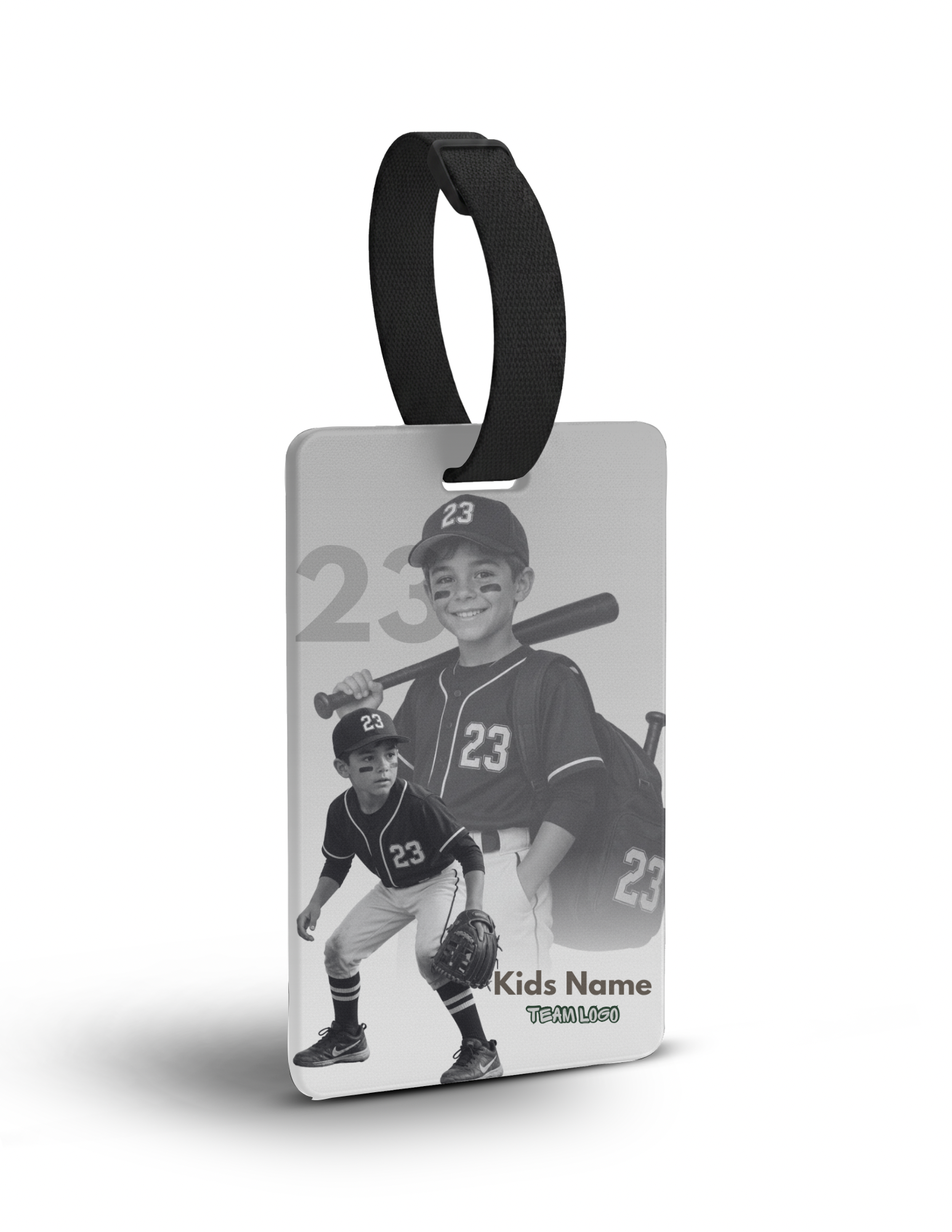 Personalized Kids Sports Bag Tag | Custom Photo & Team Logo Luggage Tag Description