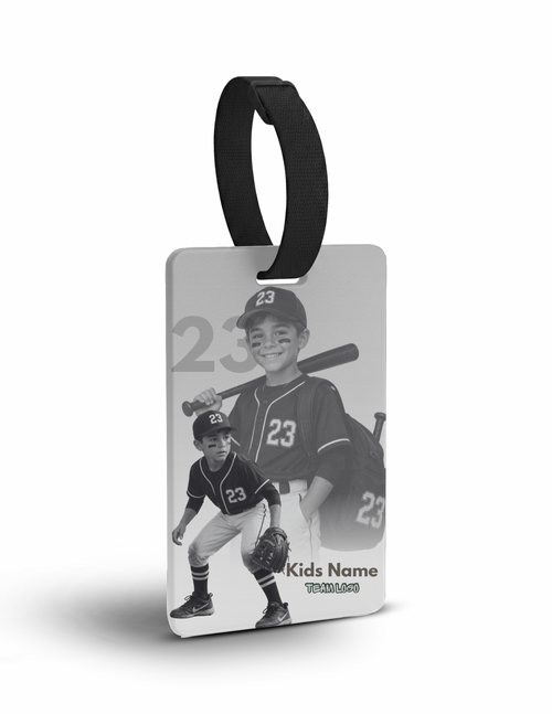 Personalized Kids Sports Bag Tag | Custom Photo & Team Logo Luggage Tag Description